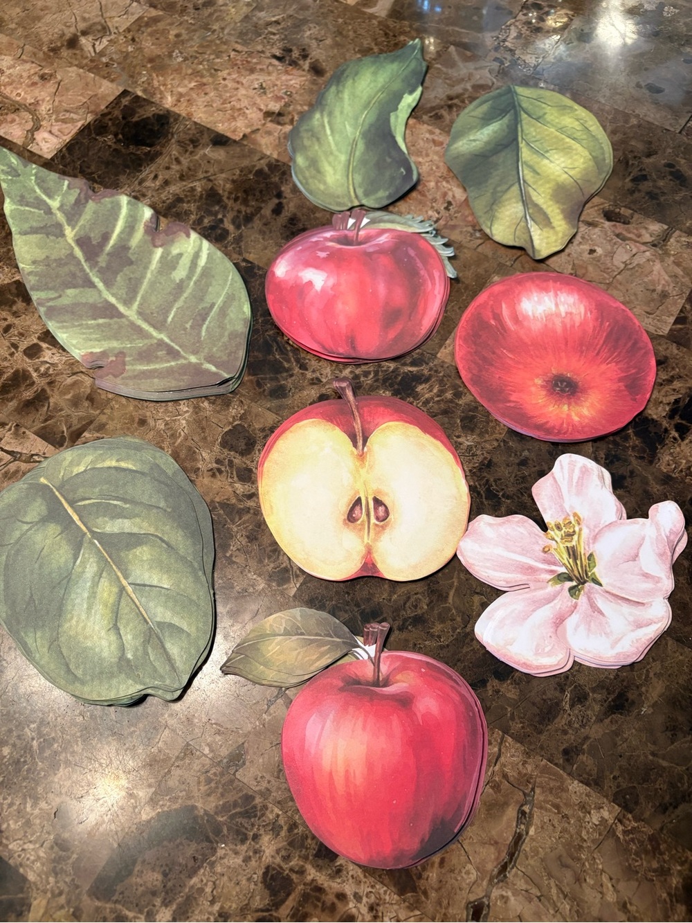 Gersoniel NWT Apple & Leaf Parchment Red Apple,Green leaves. Great for arts